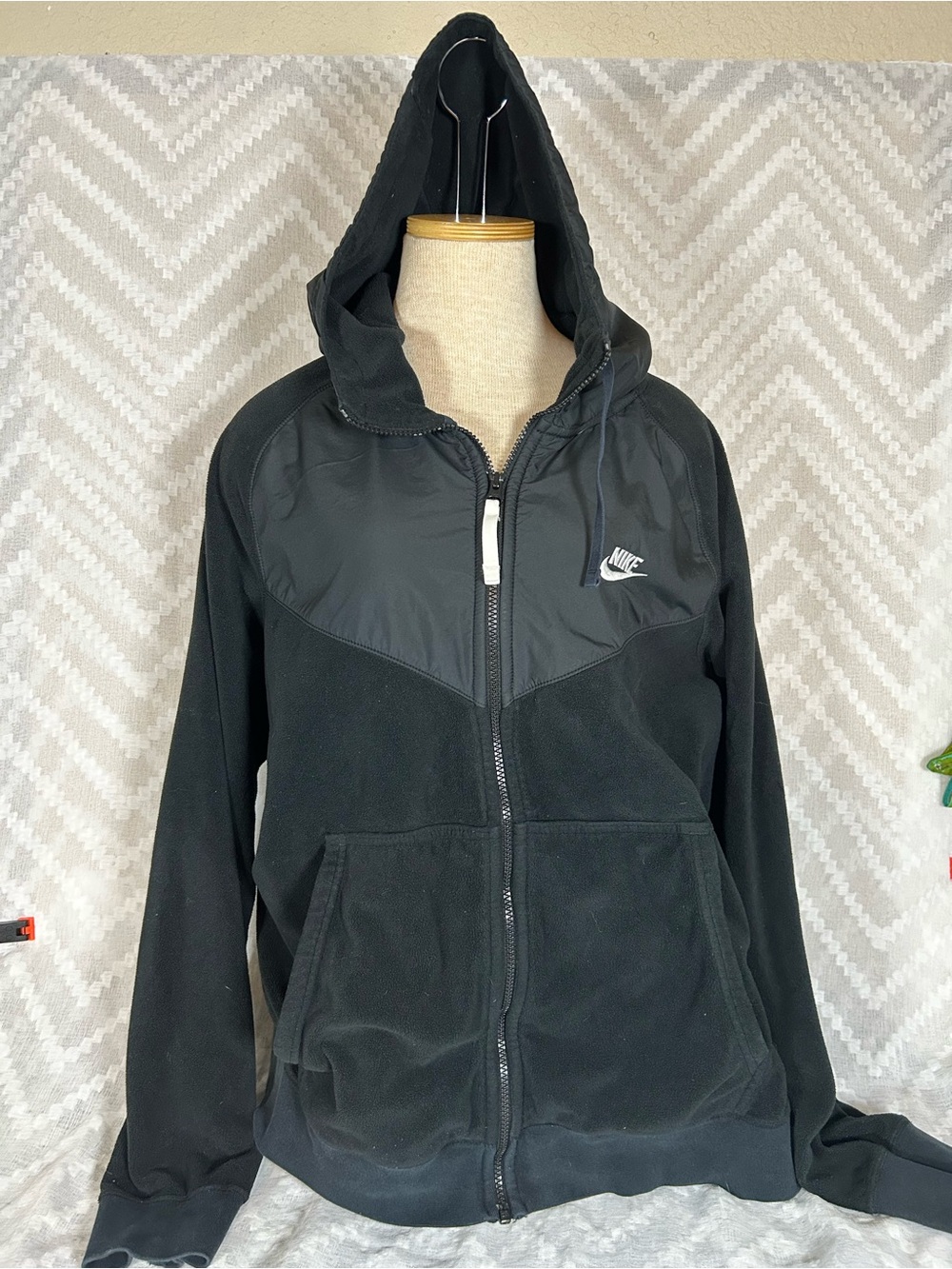Nike Black Women's Hooded Full-Zip Bomber Jacket